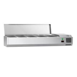 Opzetkoelvitrine ECO - met klapdeksel - 1200x335mm - 5x GN 1/4