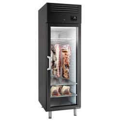 Professzionális Dry Aging húsérlelő hűtőszekrény - 687x868 mm - 1 üvegajtóval - fekete - 1 264 l
