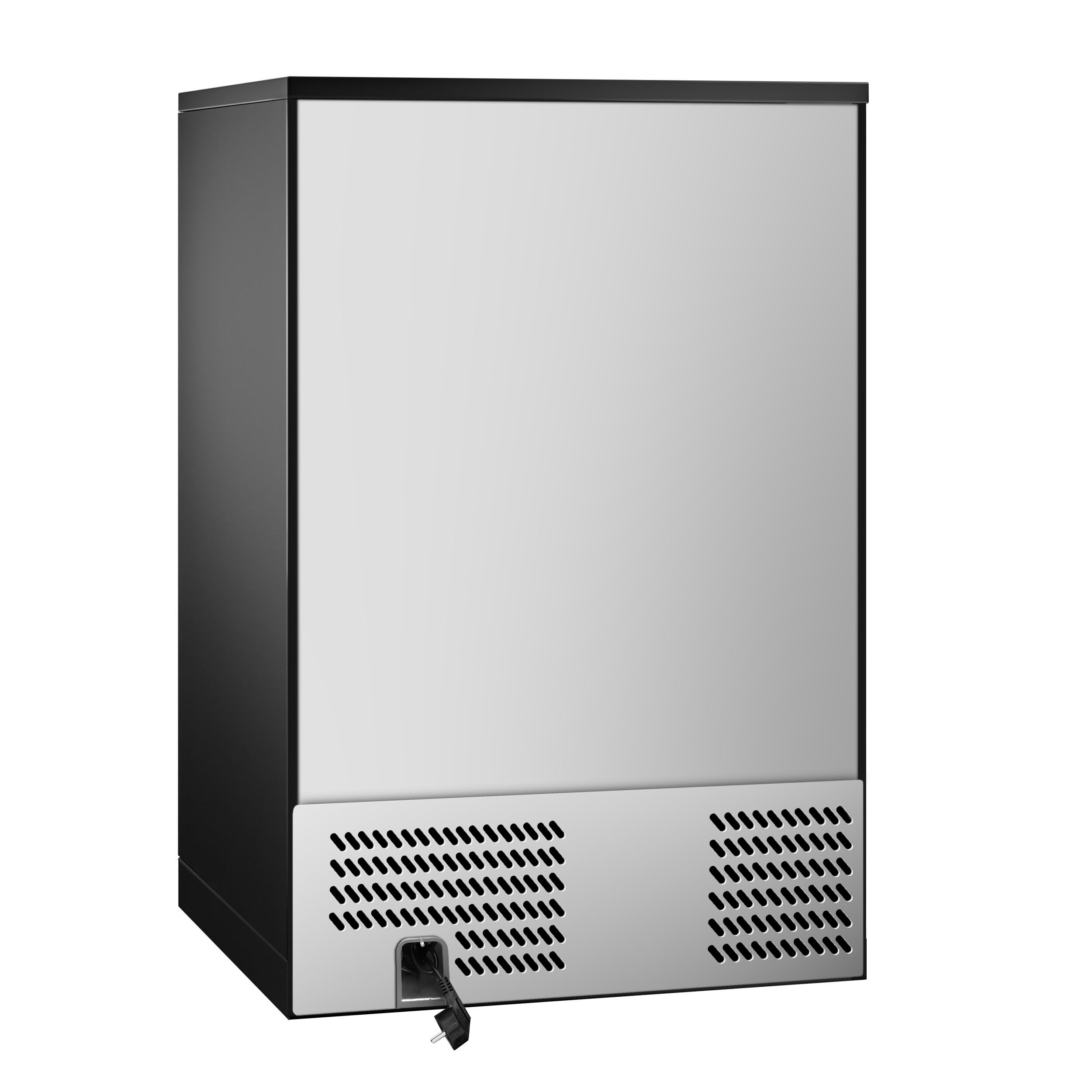 Chłodziarka barowa - 600 mm - 130 litrów - Oświetlenie LED i 1 drzwi na zawiasach - Zewnętrzne i wewnętrzne czarne