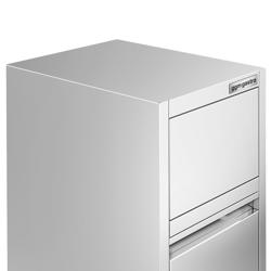 Kosz na śmieci - 400x500mm - jezdny - z klapą uchylną - bez rantu - stal nierdzewna