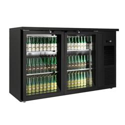 Juomakaappi PREMIUM PLUS - 1435x512 mm - 264 l - varustettu: 2 lasiovea, LED-valaistus & itsesulkeutuvat ovet - musta