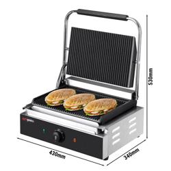 Kontaktgrill - 2,2 kW - plattor: räfflad topp & räfflad botten - Grillyta: 345x235 mm