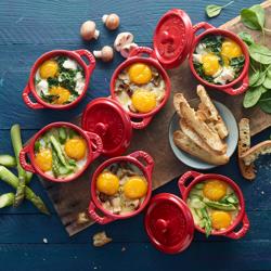 STAUB | CERAMIQUE - Kookpot set van 4 - Ø 100mm - Keramiek - Kersenrood