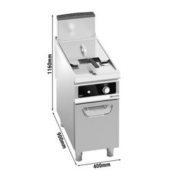 Frytownica gazowa jednokomorowa wolnostojąca na szafce - 20L - 17,5kW - sterowanie elektroniczne - z kranem spustowym