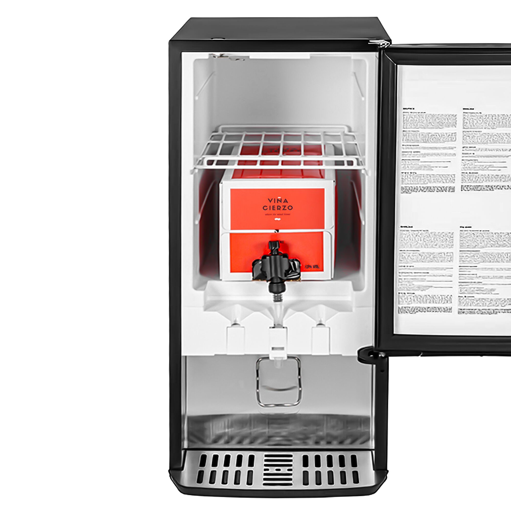 GASTRO-COOL | Réfrigérateur à boissons - 375mm - 48 L - étroit - 1 porte vitrée - éclairage LED - affichage digital de la température - Noir - 0 à +18 °C