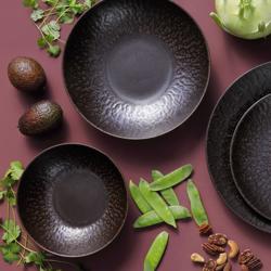 (6 pcs) RUST | Deep Plate - Stoneware - Ø220mm - Brown