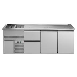 Pivski štand Premium PLUS - 2500x700 mm - 2 vrata & 2 ladice