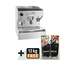 Commercial 1-Group Espresso Machine - Pre-Infusion, Plumbed-In, 2 kW, 220-240V - Stainless, Copper boiler