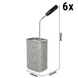 (6 unid) Cesto para fritadeira 600 & 700 Série - 140x105x200mm - Aço inoxidável - compatível com ENB663P, ENB669P, ENB479P, GNB479E, GNB879E - 6 cestos GN 1/6