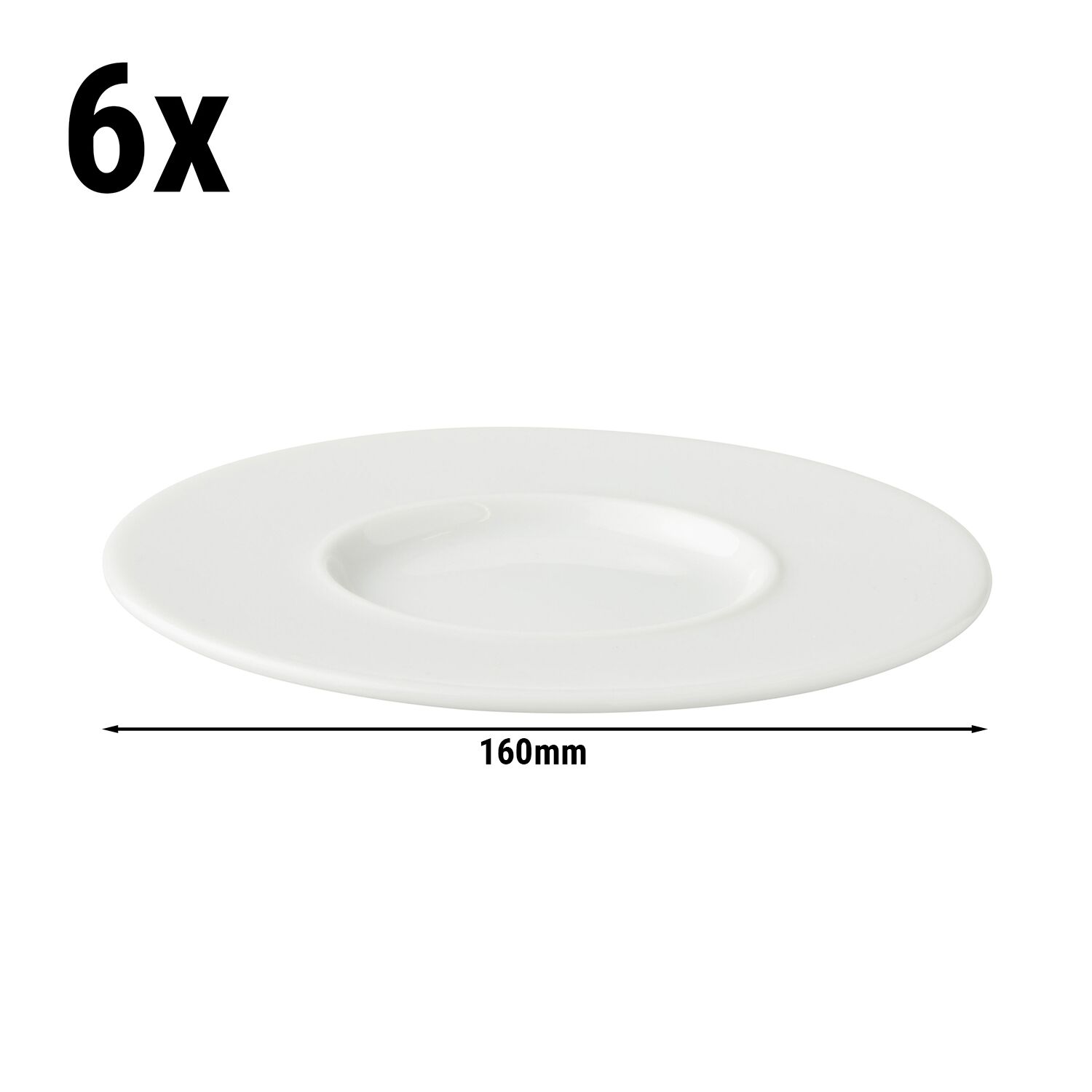 (6 pcs) WHITE DELIGHT - Soucoupe pour café / cappuccino - Ø130mm - Blanc