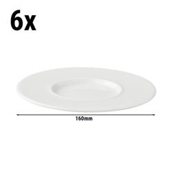 (6 قطع) WHITE DELIGHT - صحن كابتشينو - Ø 160mm - أبيض