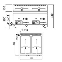 Plynová fritéza - 8+8L - 13,2 kW