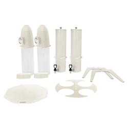 (2) WHITE LINE | Rotating Cereal & Muesli Dispenser – White - Ø120 mm - 2×3.6 L - 350×350×610 mm