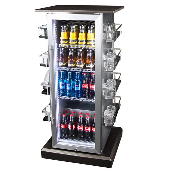 Commercial Milk Fridge for Coffee Machines - 565mm - 75 Litres - with 1 hinged glass door - LED lighting - digital controller with temperature display - Temperature range 0 to 6 °C