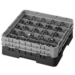 CAMBRO | CAMRACK® - Panier à verres 1/1 - 25 compartiments - avec 2 rallonges - 500x500mm - Noir     
