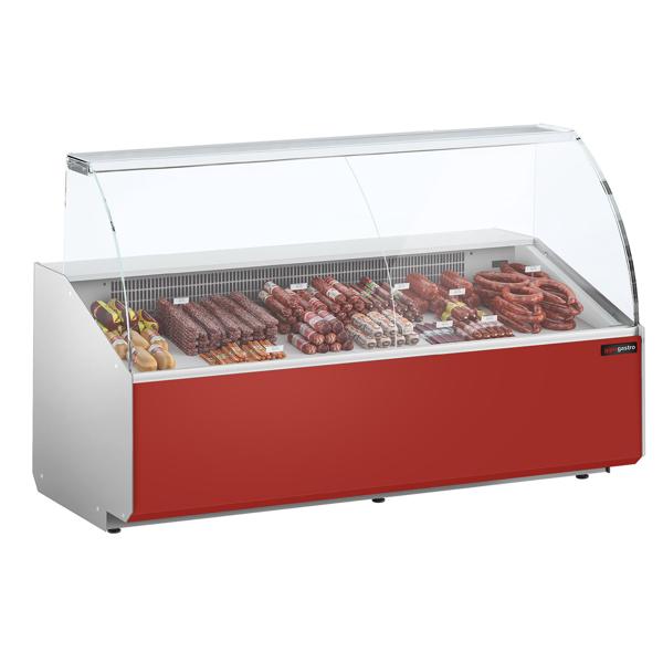 Koeltoonbank - 2506x979mm - 512 liter - front rood - rechte ruit