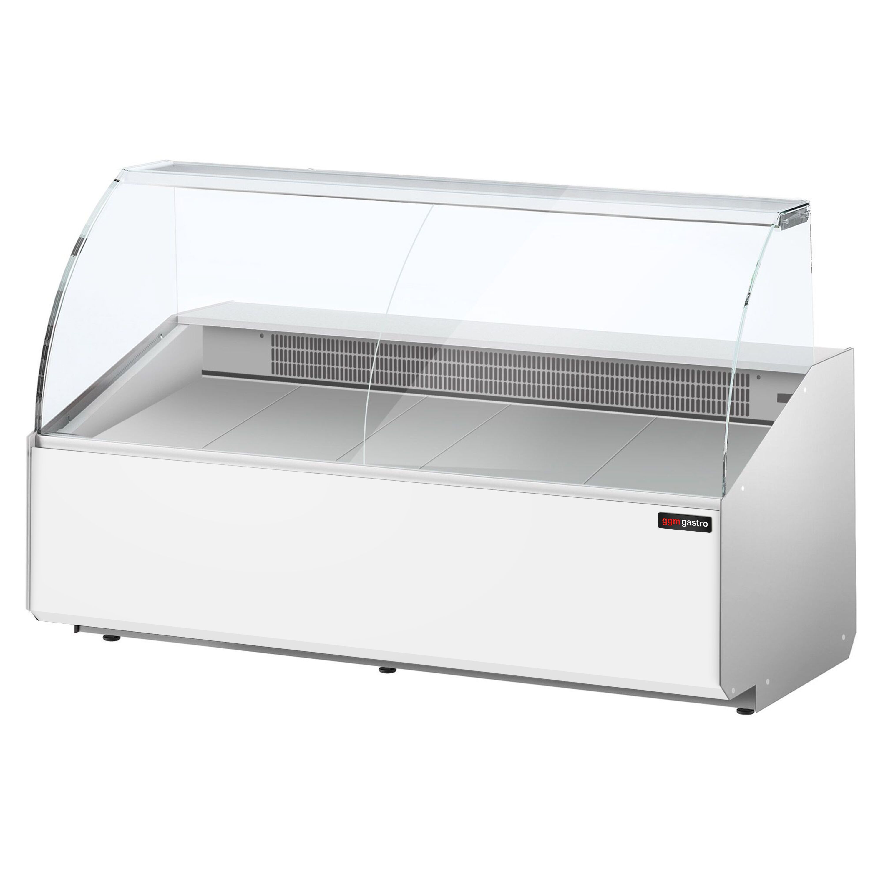 Comptoir vitrine réfrigérée - 2506x979mm - +2/+6°C - 512L - Façade blanche RAL9016