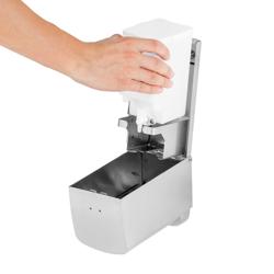 AIR-WOLF | Distributeur de savon et de désinfectant avec bouton-poussoir - 800ml - inox