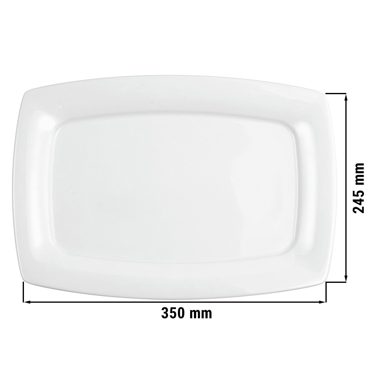 (6 pièces) SELTMANN WEIDEN – Assiette Gourmet – carrée – 355x245 mm – Blanche/Uni