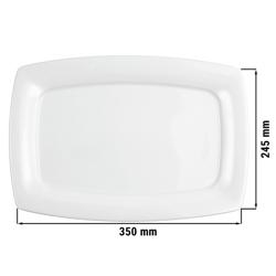 (6 pcs) SELTMANN WEIDEN | Savoy Gourmet Plates – Rectangular – Porcelain – White – 355×245 mm