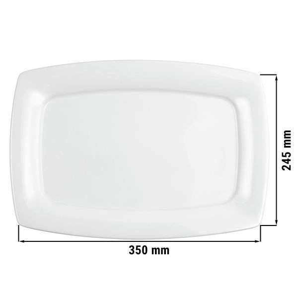 (6 pièces) SELTMANN WEIDEN – Assiette Gourmet – carrée – 355x245 mm – Blanche/Uni
