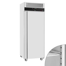Upright Fridge Stainless steel ECO - GN 2/1 - 440L - with 1 door & Rails & support grids - On castors - For UK