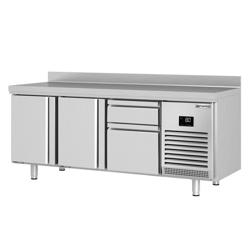 Koelwerkbank PREMIUM PLUS - 1960x600mm - met 2 deuren - met 2 lades - met opstand