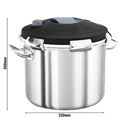 Snelkookpan - Rvs - 18/10 - 23 liter - Ø32cm - hoogte: 300mm - met deksel - geschikt voor alle warmtebronnen, inclusief inductie
