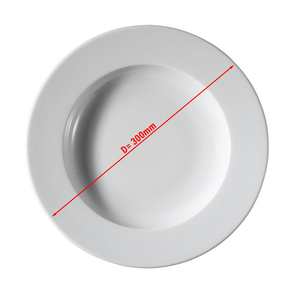 (24 Stück) PERA Weiß - Teller - tief - Ø 300mm - Weiß