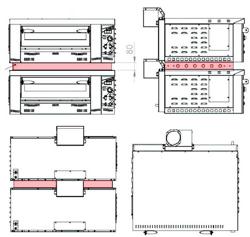 Horno a gas para pizza 9 + 9 x 34 cm
