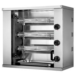 a Gas Verticale Girarrosto compatto - 10,2kW - con 3 spiedi - capacità fino a 9 polli
