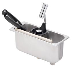 Lavador de colher de gelado WATERSTOP com duche para porcionador com válvula antirretorno integrada & regulador de jato de água integr. 269x110x115mm