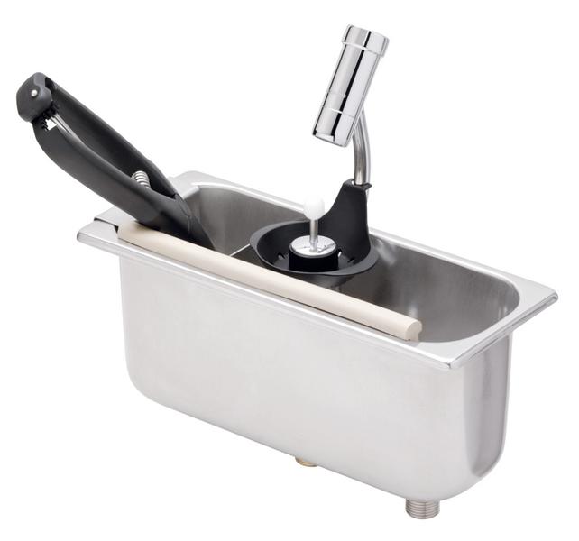 spoeldouche voor ijsscheppen - 269x110x115mm - met geïntegreerde waterstop-automaat - met geïntegreerde terugstroombeveiliging - & geïntegreerde straalregelaar