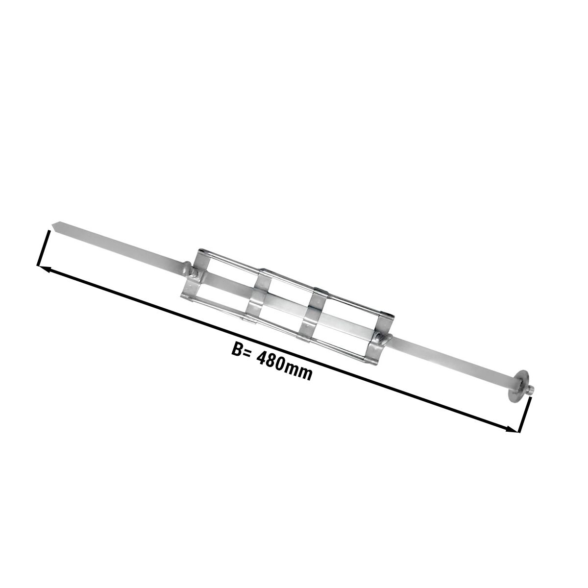 Lame en acier inox avec brochette pour mini-rotissoire pour poulets - 480x524x56mm - Acier inox - compatible avec MHGEM & MHGGM