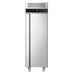 Vrieskast RVS PREMIUM - 600mm - 400liter - tot -22°C tot -10°C - met 1 glazen deur - geforceerde koeling & automatische ontdooiing