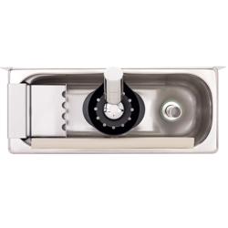 Lavaporzionatore - 269x110x115mm - con valvola antiriflusso & attacco 1/2” - incl. piatto filtrante & tubo di troppo pieno & profilo di battuta & griglia scolaposate