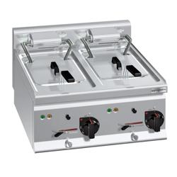 Dubbele elektrische friteuse - 10+10 liter - 18 kW - mechanische bediening - met aftapkraan
