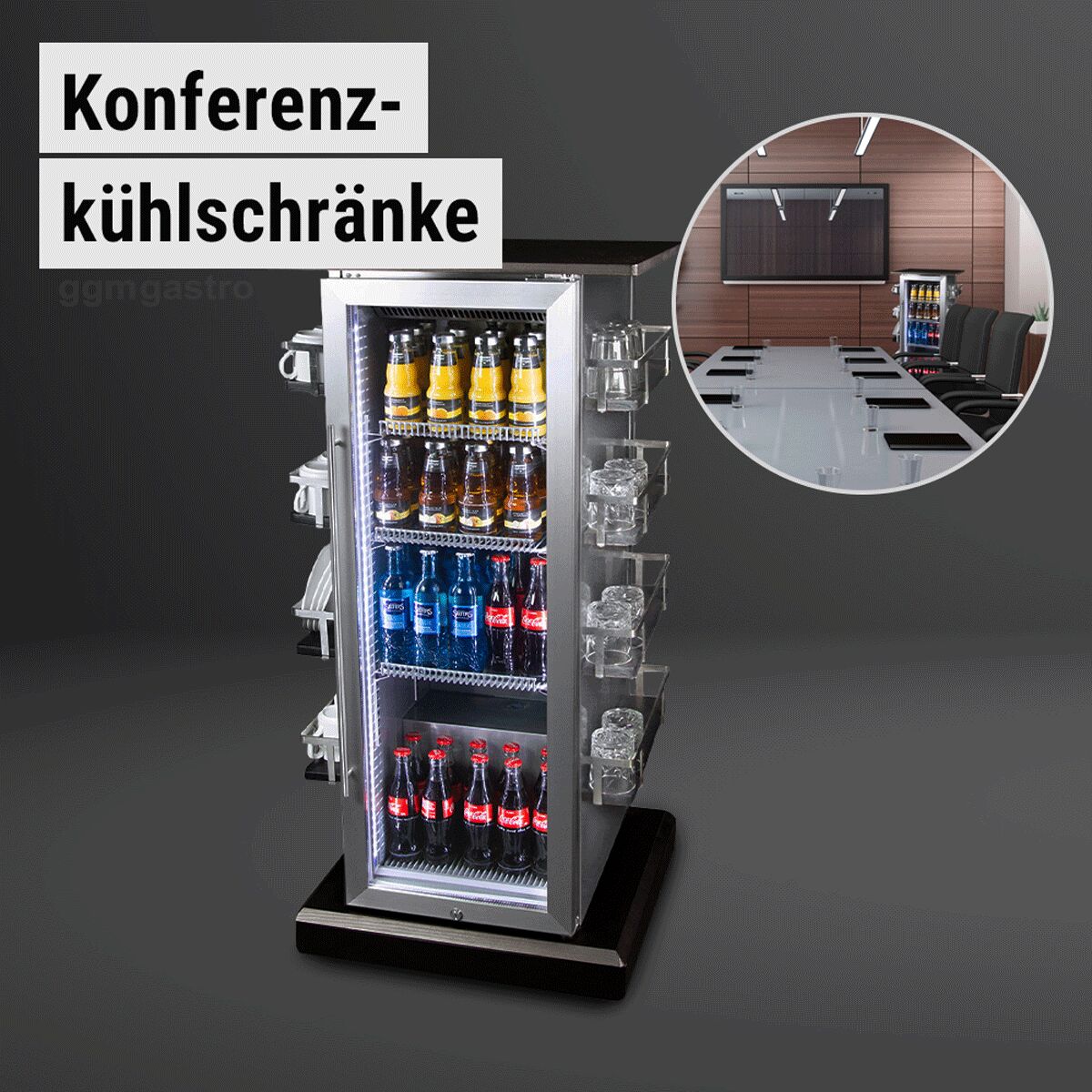 Réfrigérateur à boissons - 565mm - 75 L - 1 porte vitrée - éclairage LED - affichage digital de la température - 0 à +6 °C