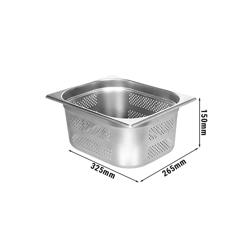 Edelstahl-Behälter GN 1/2 - gelocht - Höhe: 150mm