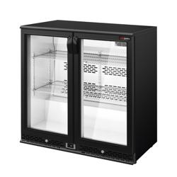 Barkylbänk- 0,9 x 0,51 m - 193 liter - med 2 glasdörrar - svart