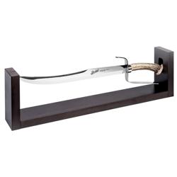 (2) BERKEL | Elegance Champagne Sabre – 380 mm blade - stag horn handle - wood stand
