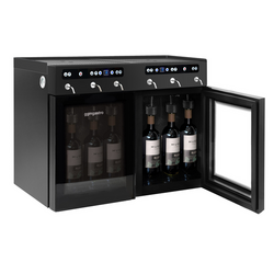 Dispenser per vino - 2 zone climatiche - refrigerato - per 6 bottiglie di vino
