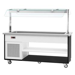 Refrigerated Salad Bar Trolley DANZIG - 1900mm - for 5x GN 1/1 - Mobile - with Gantry - with Sneeze Screen