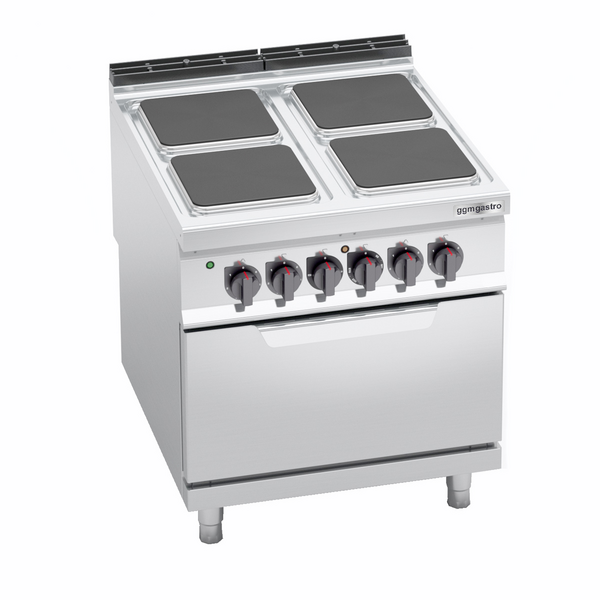 Elektrische kookplaat - 14 kW - 4 vierkante platen - incl. statische elektrische oven - 7,5 kW