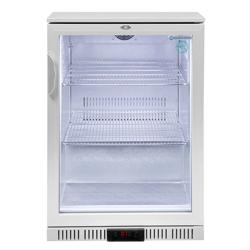 GASTRO-COOL | Frigorífico de bar - 600mm - 128 litros - com 1 porta de vidro - prateado