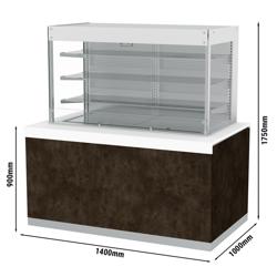 Commercial multideck display fridge PRAG Self-Service - 640L - 1400mm - Double glazing - square - with 3 shelves - incl. night curtain