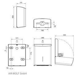 AIR-WOLF | Distributore di asciugamani di carta - per 600 asciugamani - Acciaio inox