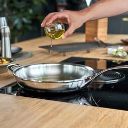 DEMEYERE | Proline 7 Stainless Steel Frying Pan – Ø 28 cm - 7-Ply - Induction/Oven/Dishwasher Safe