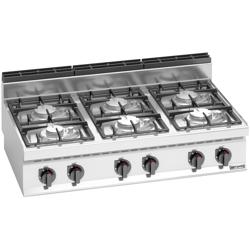 Plynový sporák 6 hořáků (33,5 kW) s pilotním plamenem