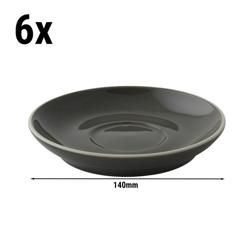 (6 pieces) Cappuccino Saucer Set – Ø 140 mm - Grey - Porcelain